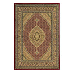 Benzara 7.25 X 5 Feet Heriz Power Loom Polypropylene Rug, Red and Beige