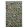 Benzara 7.25 X 5 Feet Power Loom Polypropylene Rug with Filigree Detail, Blue and Brown