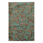 Benzara 7.25 X 5 Feet Power Loom Polypropylene Rug with Filigree Detail, Blue and Brown