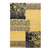 Benzara 3 X 2 Feet Classic Power Loom Patchwork Polypropylene Rug, Cream and Gray