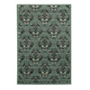 Benzara 3 X 2 Feet Power Loom Polypropylene Rug with Damask Pattern, Green and Black