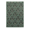 Benzara 7.25 X 5 Feet Power Loom Polypropylene Rug with Damask Pattern, Green and Black