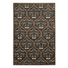 Benzara 3 X 2 Feet Power Loom Polypropylene Rug with Damask Pattern, Brown and White