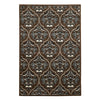 Benzara 7.25 X 5 Feet Power Loom Polypropylene Rug with Damask Pattern, Brown and White