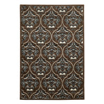 Benzara 7.25 X 5 Feet Power Loom Polypropylene Rug with Damask Pattern, Brown and White