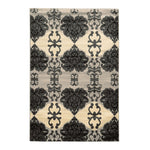 Benzara 7.25 X 5 Feet Transitional Polypropylene Rug with Damask Pattern, Gray and White