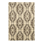Benzara 3 X 2 Feet Polypropylene Rug with Transitional Design, Brown and White