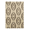 Benzara 7.25 X 5 Feet Polypropylene Rug with Transitional Design, Brown and White
