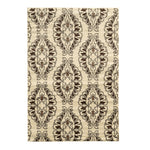 Benzara 7.25 X 5 Feet Polypropylene Rug with Transitional Design, Brown and White