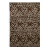 Benzara 3 X 2 Feet Polypropylene Rug with Damask Pattern, Brown and White