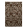Benzara 7.25 X 5 Feet Polypropylene Power Loom Rug with Damask Pattern, Brown and White