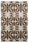 Benzara 3 X 2 Feet Power Loom Polypropylene Rug with Ornated Pattern, Brown and Cream