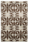 Benzara 7.25 X 5 Feet Power Loom Polypropylene Rug with Ornated Pattern, Brown and Cream
