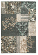 Benzara 7.25 X 5 Feet Power Loom Patchwork Rug with Abstract Motif, Multicolor
