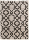 Benzara 3 X 2 Feet Power Loom Polypropylene Rug with Trellis Pattern, Gray and White