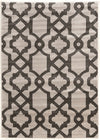 Benzara 7.25 X 5 Feet Power Loom Polypropylene Rug with Trellis Pattern, Gray and White