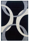 Benzara 2.83 x 1.83 Feet Frieze Yarn Rug with Action Backing, Black and Gray