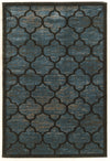 Benzara 3 X 2 Feet Power Loomed Polyester Rug with Trellis Pattern, Blue and Brown