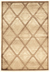 Benzara 3 X 2 Feet Power Loomed Polyester Rug with Geometric Design, Beige and Cream