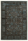 Benzara 3 X 2 Feet Power Loomed Polyester Rug with Intricate Design, Blue and Black