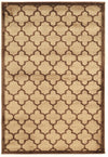 Benzara 3 X 2 Feet Power Loomed Polyester Rug with Trellis Pattern, Beige and Brown