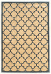 Benzara 3 X 2 Feet Power Loomed Polyester Rug with Trellis Pattern, Blue and Cream