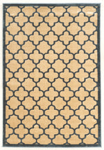 Benzara 3 X 2 Feet Power Loomed Polyester Rug with Trellis Pattern, Blue and Cream