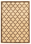 Benzara 3 X 2 Feet Power Loomed Polyester Rug with Trellis Pattern, Cream and Brown