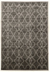 Benzara 3 X 2 Feet Power Loomed Polyester Rug with Lattice Pattern, Gray