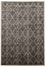 Benzara 3 X 2 Feet Power Loomed Polyester Rug with Lattice Pattern, Gray