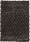 Benzara 3 X 2 Feet Hand Tufted and Carved Polyester Rug with Zigzag Pattern, Gray