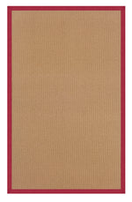 Benzara 2.83 x 1.83 Feet Hand Finish Wool Rug with Action Backing, Brown and Red