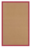 Benzara 6 x 4 Feet Hand Finish Wool Rug with Action Backing, Brown and Red