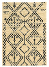 Benzara 7 x 5 Feet Aztac Pattern Polypropylene Power Loomed Rug, Beige and Black