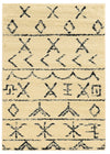 Benzara 7 x 5 Feet Polypropylene Power Loomed Rug with Tribal Pattern, Beige and Black