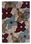 Benzara 7.7 x 5 Feet Floral Pattern Polypropylene Power Loomed Rug, Multicolor