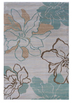 Benzara 2.83 x 1.83 Feet Floral Design Polypropylene Power Loomed Rug, Multicolor