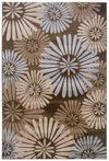 Benzara 2.83 x 1.83 Feet Floral Pattern Polypropylene Power Loomed Rug, Blue and Brown