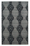 Benzara 7.7 x 5 Feet Power Loomed Optical Pattern Polypropylene Rug, Black and Blue