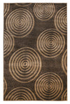 Benzara 7.7 x 5 Feet Seamless Circle Design Polypropylene Power Loomed Rug, Brown