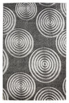Benzara 2.83 x 1.83 Feet Seamless Circle Design Polypropylene Power Loomed Rug, Gray