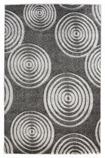 Benzara 2.83 x 1.83 Feet Seamless Circle Design Polypropylene Power Loomed Rug, Gray