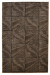 Benzara 2.83 x 1.83 Feet Windowpane Design Polypropylene Power Loomed Rug, Brown