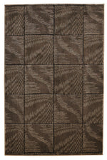 Benzara 2.83 x 1.83 Feet Windowpane Design Polypropylene Power Loomed Rug, Brown
