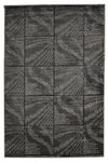 Benzara 7.7 x 5 Feet Windowpane Design Polypropylene Power Loomed Rug, Gray