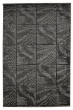Benzara 7.7 x 5 Feet Windowpane Design Polypropylene Power Loomed Rug, Gray
