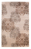 Benzara 2.83 x 1.83 Feet Damask Pattern Polypropylene Power Loomed Rug, Brown and Beige