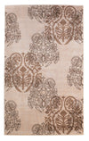 Benzara 7.7 x 5 Feet Damask Pattern Polypropylene Power Loomed Rug, Brown and Beige