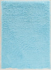Benzara 2.5 x 1.666 Feet Transitional Faux Fur Rug with Suede Leather Backing, Blue