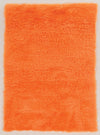 Benzara 2.5 x 1.66 Feet Transitional Faux Fur Rug with Suede Leather Backing,Orange